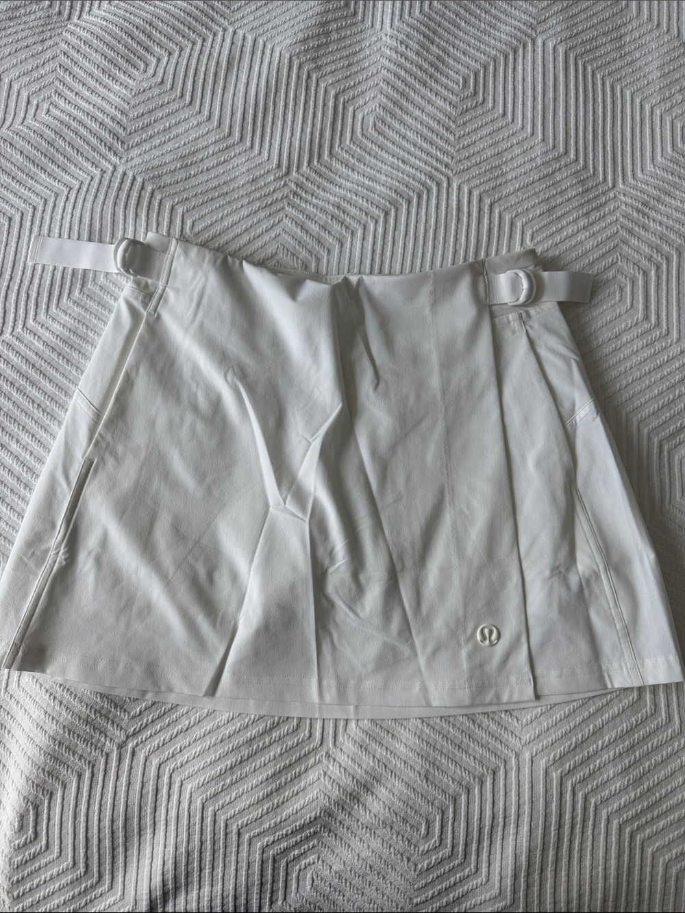 lululemon athletica White Performance Skort with Side Buckle Details